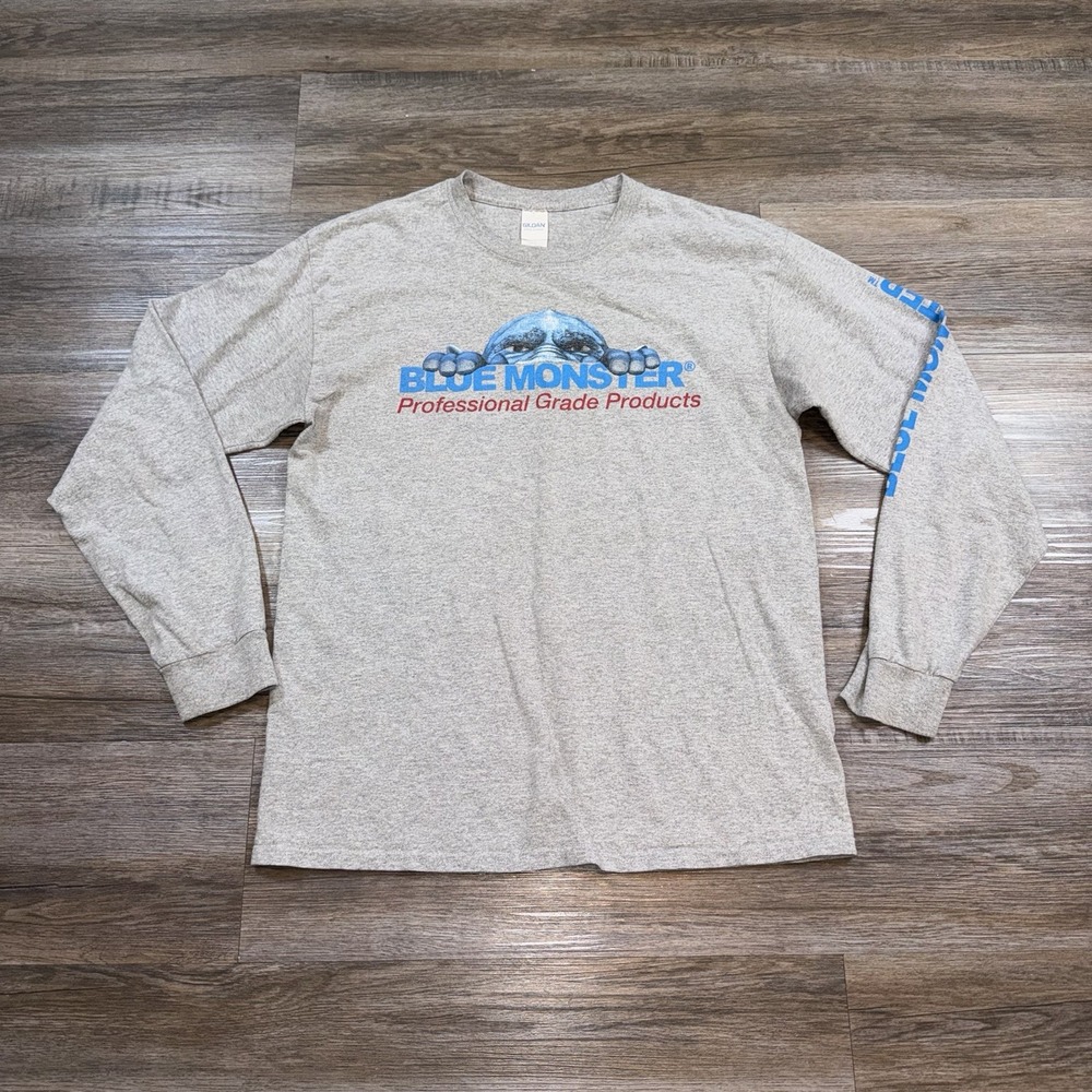 Gildan Shirt Mens M Blue Monster Graphic "Make Sure The Monster Is On Your Can!"